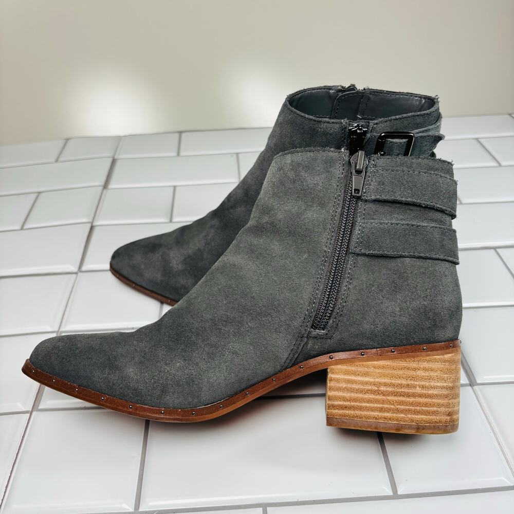 Bleecker & Bond Gray Georgia Suede Zip up‎ Ankle Heeled Boot - Picture 9 of 10